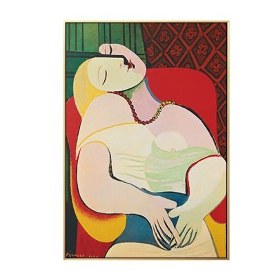 China Hand drawn oil painting simple beauty character abstract decoration printing picasso artwork wall paintings for sale