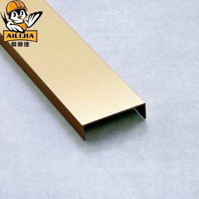 China Contemporary Factory Price Anodize Gold Aluminum Transition Tile To Trim Aluminum Floor Trim for sale