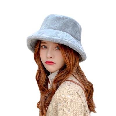 China Customizable Trendy Picture Autumn Winter Versatile Short Birm Fur Bucket Hat for sale