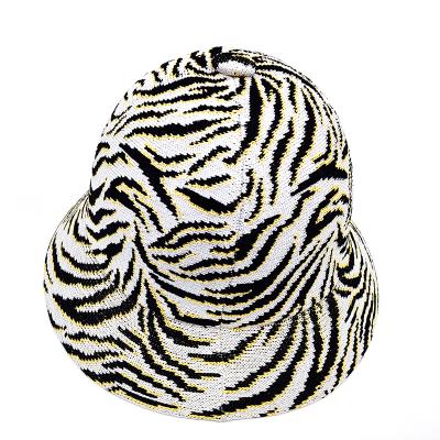 China Cheap wholesale custom unisex leopard print picture fashion crochet pom matching pom knit bucket hats winter bucket hats for sale