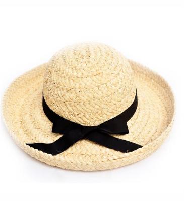 China Retro Character Stain Customizable Fashion Elegance Summer Natural Big Straw Hat for sale