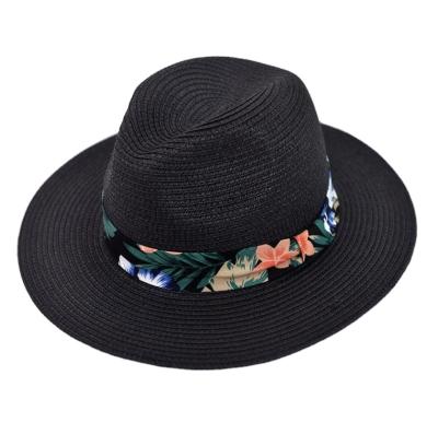 China Customizable Picture New Fashion Summer Image Stain Plain Paper Displacement Women Beach Straw Hat for sale