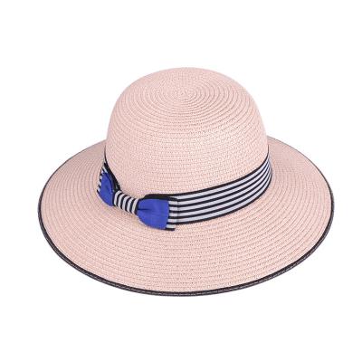 China Splicing Paper Bucket Straw Hat Summer Paper Fisherman Fashion Beach Foldable Stain Image for sale