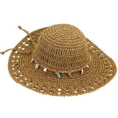 China Character Feature Sun Brown Straw Floppy Hat Palm Western Cheap Foldable Hats Large Retro Big For Women Panama Straw Hat UPF for sale