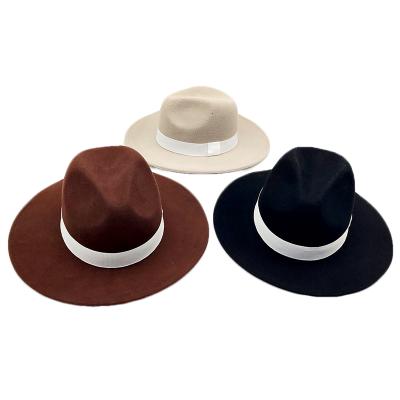 China Wholesale Luxury Colorful Material Men's Formal Quality Fedora Hats Fashion Wool Ladies Festival Party Solid Color Women's Picture Hats for sale