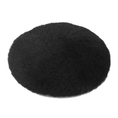 China Bunny Hair Stain Winter Fashion Customizable Cold-proof Rabbit Hair Bunny Hair Monochrome Beret for sale