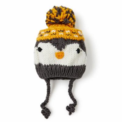 China Baby Winter Cartoon Penguin Warmth Wool Customizable Cute Cute Ear Knitted Hat for sale