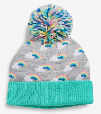 China Customizable Baby's Autumn Winter Cute Rainbow Warmth Woolen Knitted Hat COMMON for sale