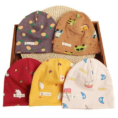 China COMMON Customizable Winter Cotton Double Deck Cute Cartoon Printing Baby Overall Head Hat for sale