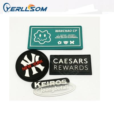 China YERLLSOM High Quality Customized Rubber PVC Nickel Free 2D Logo Label Embossed Engraved Rubber Patch Y21032126 for sale