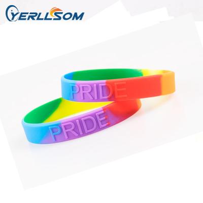 China YERLLSOM High Quality Casual/Sports High Emboss Silicone Rubber Wristbands With Personal Logo Y21032301 for sale