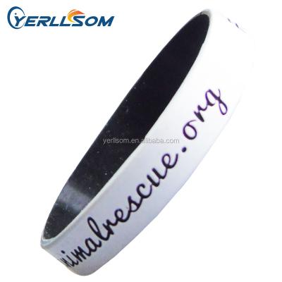 China Stylish Hot Sale Customized Personal Double Layer Silicone Wristbands With Personal Logo For Events Y17092427 for sale