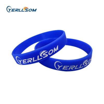 China YERLLSOM CLASSIC Factory Wholesale Debossed Ink Filled Silicone Rubber Wristband Engraved Personal Logo For Promotional Gifts Y051501 for sale