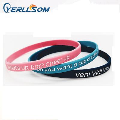 China YERLLSOM Cute Customized Silicone Wristbands Personal Rubber Wristbands With Printed Logo Y21032506 for sale