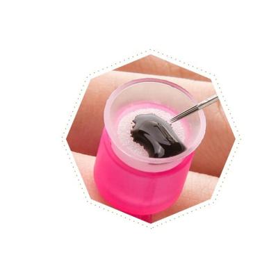 China Wholesale Permanent Makeup Pigment Dye Ring Tattoo Ink Cup Sponge Plastic Pink Black Cup for sale