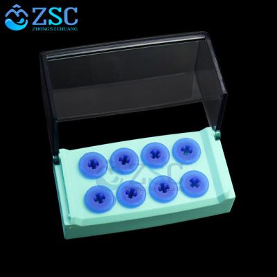 China Burs Factory Plastic Disinfection Endo Box /China 8 Hole Dental Box/Desktop Autoclavable Dental Rack for sale