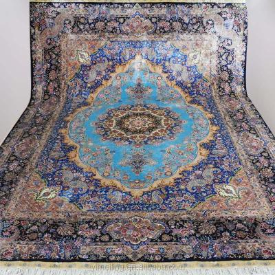 China Large Size 8x11 Persian Traditional Turkish Blue Persian Rug 