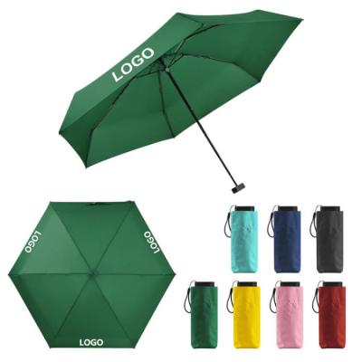 China Country Logo Cheap Light Custom 5 Small Pocket Capsule Sun Fold Mini Umbrella for sale