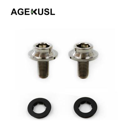 China AGEKUSL Titanium Bike Bracket Bolt Nuts Square Taper Bottom Cranksets Use For Brompton FNHON Folding Bicycle M8 15mm Ti Screw for sale