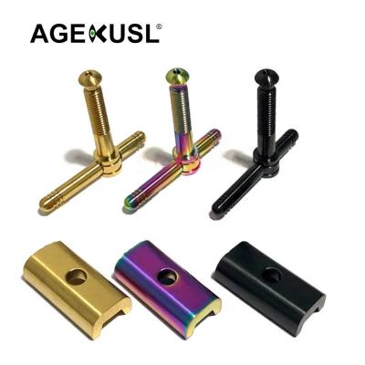 China AGEKUSL Titanium Quick Release Clamp Use For Brompton 3 Sixty Pike Folding Bike Ti Hinge Clamp Lever Plates for sale