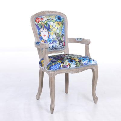 China Tufted lounge chairs furniture printing Blue Velvet design dining Hampton armchairs for sale