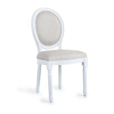 China Other Anji Kaseihomeland Rubber Wood Koushi Fabric White Solid Wood Furniture Dining Chairs for sale