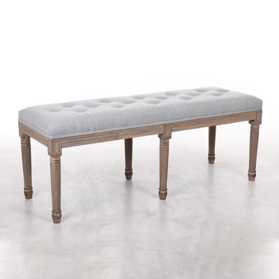 China Wooden Comfortable Solid Rubber Bench Ksf25039 Gray Polyester Antique Wooden Garden of Modern Goods for sale