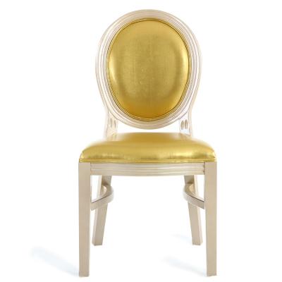 China Chaise Louis Traditional Gold Wood Leather Best Sale Modern Design Dining Chairs for sale