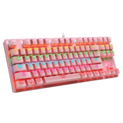 China 87 Keys RGB Backlit USB Mechanical Computer Gaming Popular Cable Mechanical Keyboard For Gamer for sale