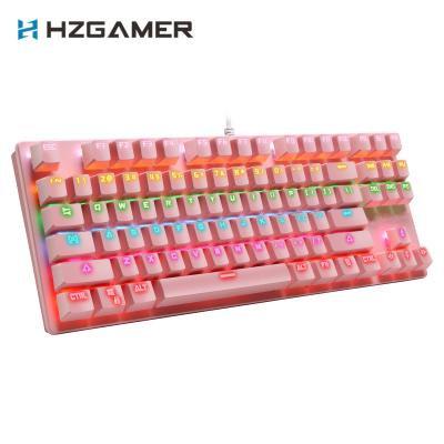 China HZGAMER 87 Key Gaming Mechanical Keyboard, RGB Lights LED Wired Keyboard, Mechanical Keyboard for PC for sale