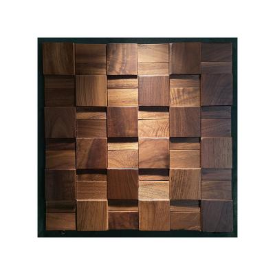 China Natural-patternde walnut mosaic tile wall insulation board is used for interior sound insulation and acoustic custom wall panel for sale