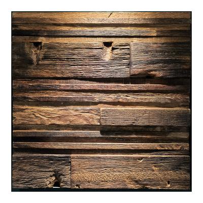 China 3D mosaic wall decoration natural-patternde wood panel weathered retro style decoration wooden panel wall background decoration for sale