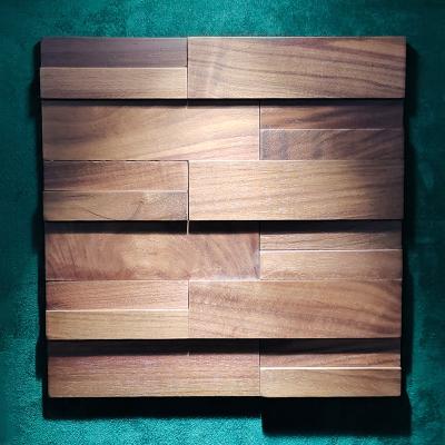 China High Quality Natural-patternde USA Standard Solid Wood Panel Wall 3D Wood Mosaic for sale