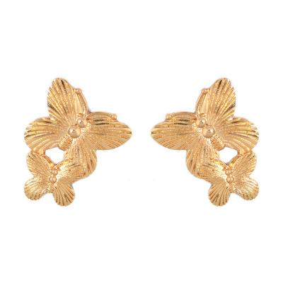 China New Fahion European High Quality Gold Butterfly Irregular Statement Stud Earrings for sale