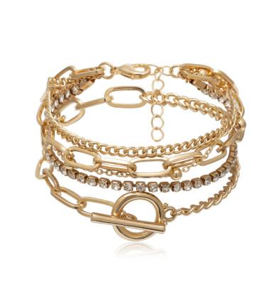 China Fashion personality punk multilayer round bead chain thick chain bracelets for women for sale