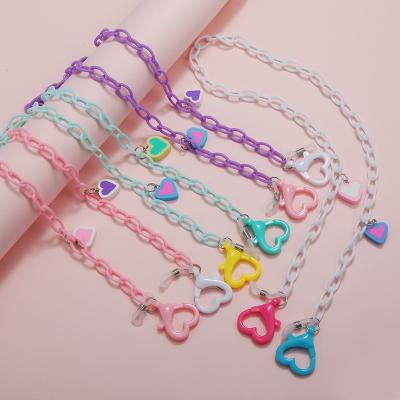 China Acrylic+Polymer Pearl 2021 New Styles Kids Eyewear Sliver Clip Chain Holders Necklace Acrylic Sunglasses Facemask Accessories For Glass for sale