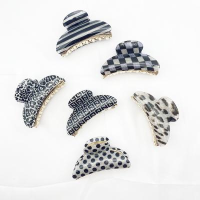 China Big Hair Claws Hot Sale Leopard Hair Claws Acrylic/Plastic Claws Black Acrylic/Plastic Printing White Hair Claws for sale