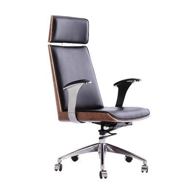 China Adjustable Office Chair Luxury Office Chair Wood Back Office (Height) Executive Chair for sale