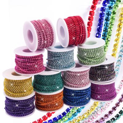 China Environmental Inspection ManufactureDIY Glitter Trim Cup Chain Accessories Rhinestone Chain Trims Rhinestone Rhinestone Jewelry Cup Narrow Chain for sale