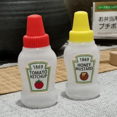 China Food Grade Reusable Mini Size Tomato Ketchup Salad Dressing Plastic Safe Plastic Bottle Set With 2 Pieces Portable Cute Salad Bottle for sale