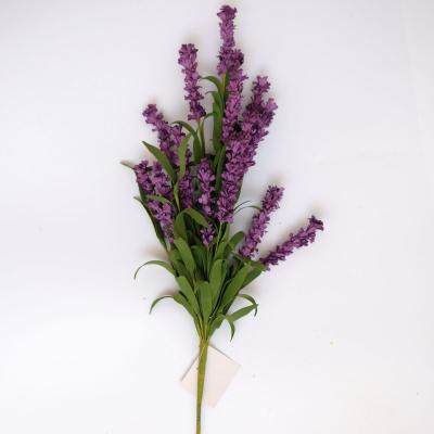 China Outdoor Indoor Decoration Artificial Flowers Flocked Lavender Package Plastic Plants To Wedding Indoor Brake Bouquet for sale