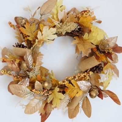 China Large Indoor Outdoor Decoration Awesome Fall Autumn Straw Garlands For Front Entrance for sale