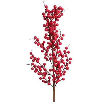 China Decoration Indoor Outdoor Christmas Tree Picks Red Berries Branch for Christmas Decorations for DIY Christmas Wreath Home Decor for sale