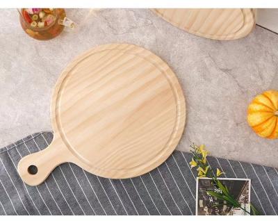 China Sustainable Natural solid wood pizza plate Pizza board Custom sized pine wood Picnic Meat cutting board pizza serving boards for sale