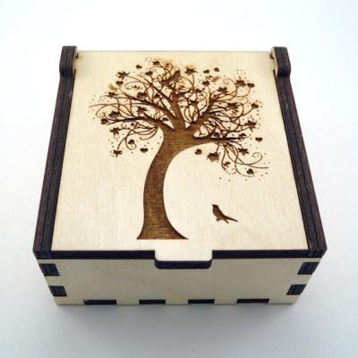 China China unfinished laser cut custom logo wholesale cheap wooden box for tea and cigarettes for sale