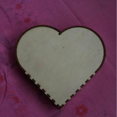 China China creative gift unfinished laser cut custom wholesale logo heart shaped wooden box for jewelry watch packaging for sale