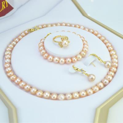 China Cute Pearl and Bracelet Set Necklaces Bead Jewelry 11-12mm Original Beads for Jewelry Sets for sale