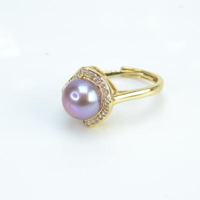 China High Quality Curved Romantic Pearl Ring Designs For Men 925 Silver Pearl Ring For Sale for sale