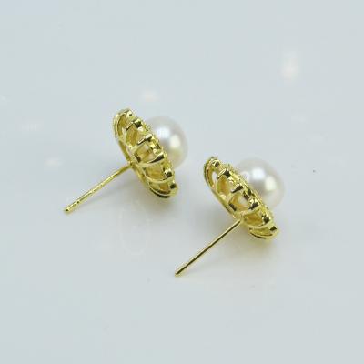 China CLASSIC beautiful pearl earrings pearly 925 silver for sale