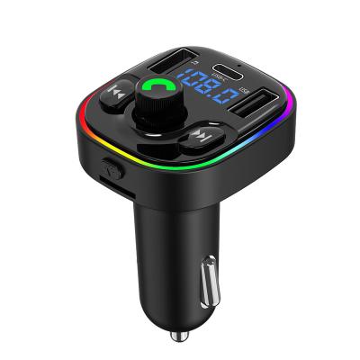 China Colorful CAR CHARGER GXYKIT G47 Atmosphere Light Car MP3 Player 3.1A Type-C New Multifunctional Car Charger BT FM Transmitter For Car for sale